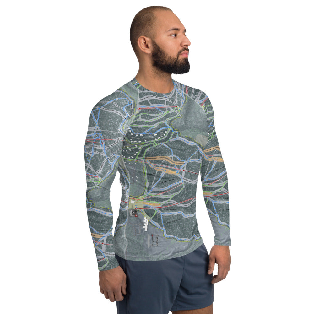Attitash Mountain, New Hampshire Ski Trail Map Men's Base Layer Top - Powderaddicts