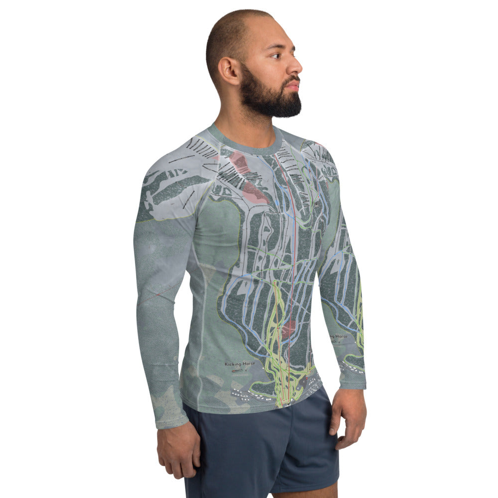 KICKING HORSE, BRITISH COLUMBIA SKI TRAIL MAP MEN'S BASE LAYER TOP - Powderaddicts