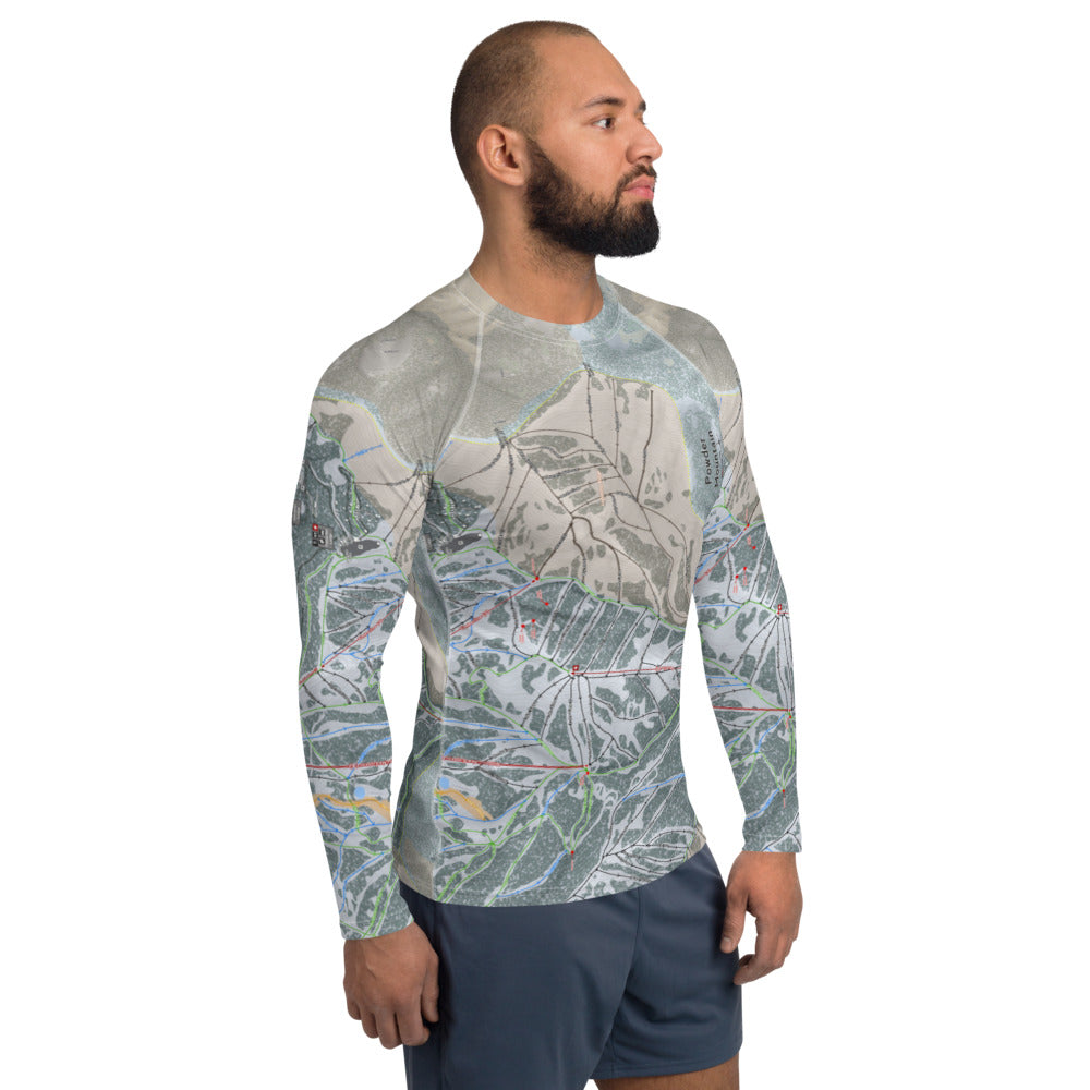 Powder Mountain, Utah Ski Trail Map Men's Base Layer Top - Powderaddicts