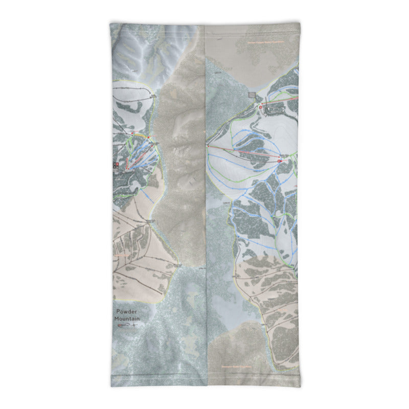 Powder Mountain, Utah Ski Trail Map Printed Neck Gaiter - Powderaddicts