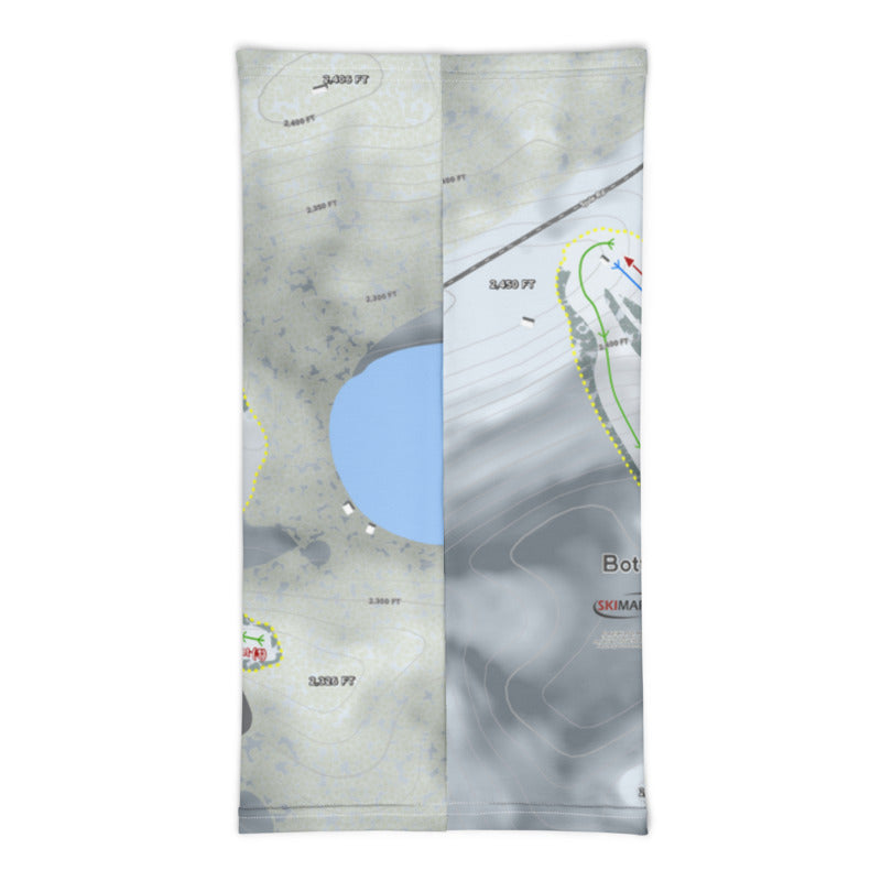 Bottineau, North Dakota Ski Trail Map Printed Neck Gaiter - Powderaddicts