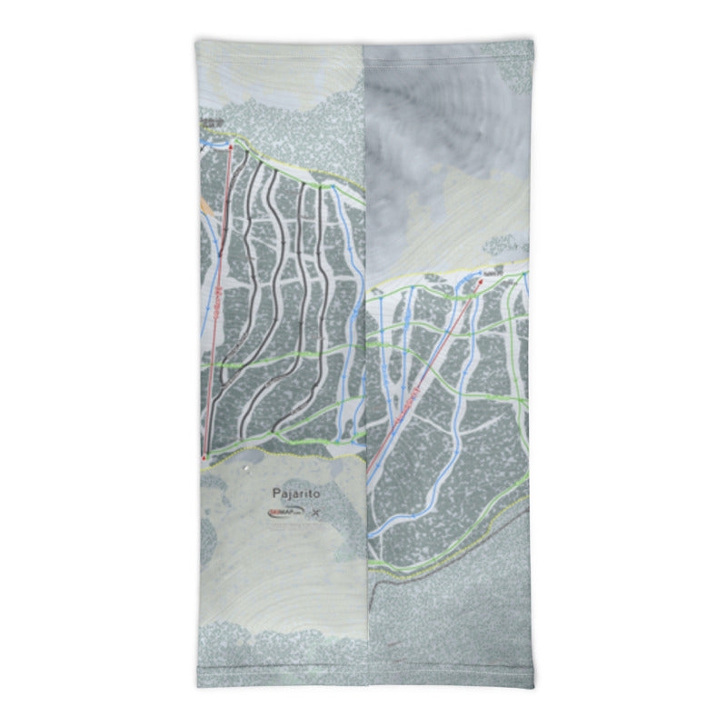 Pajarito, New Mexico Ski Trail Map Printed Neck Gaiter - Powderaddicts