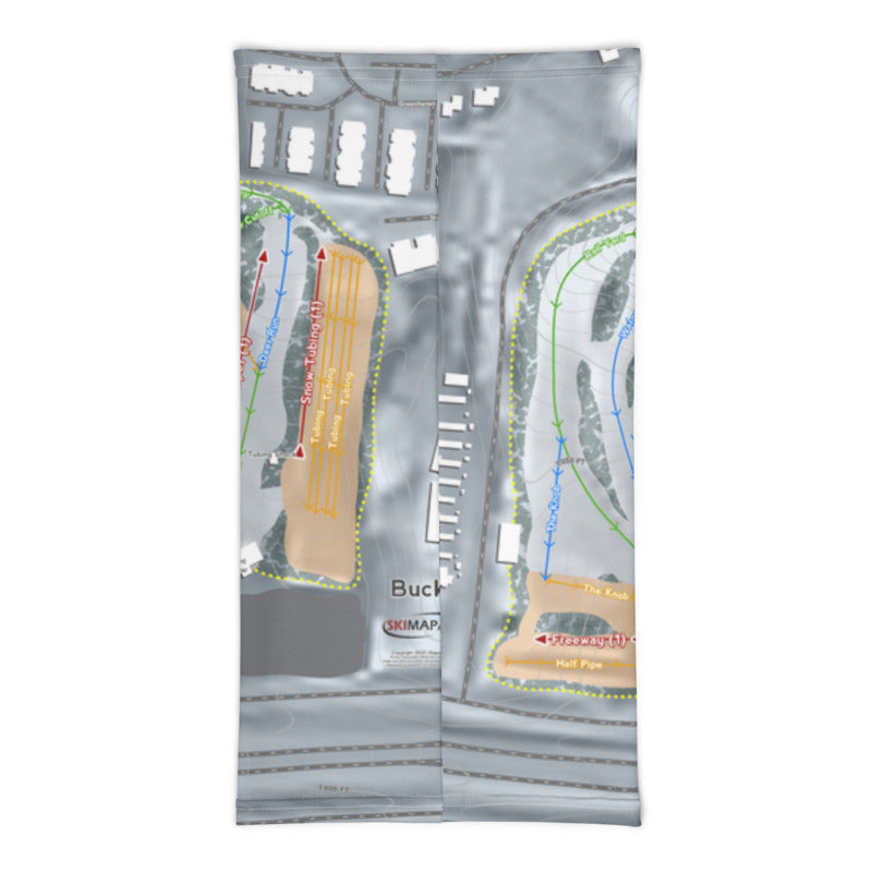 Buck Hill, Minnesota Ski Trail Map Printed Neck Gaiter - Powderaddicts