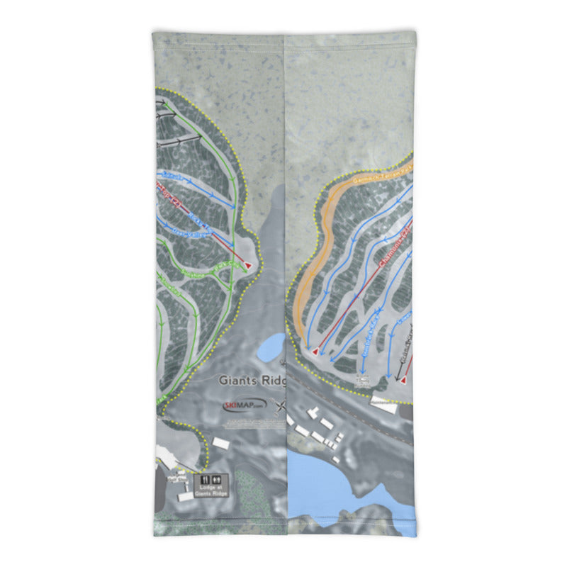 Giants Ridge, Minnesota Ski Trail Map Printed Neck Gaiter - Powderaddicts