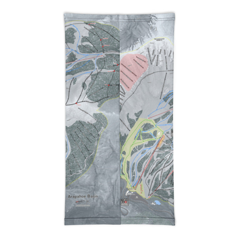 Arapahoe Basin, Colorado Ski Trail Map Printed Neck Gaiter - Powderaddicts