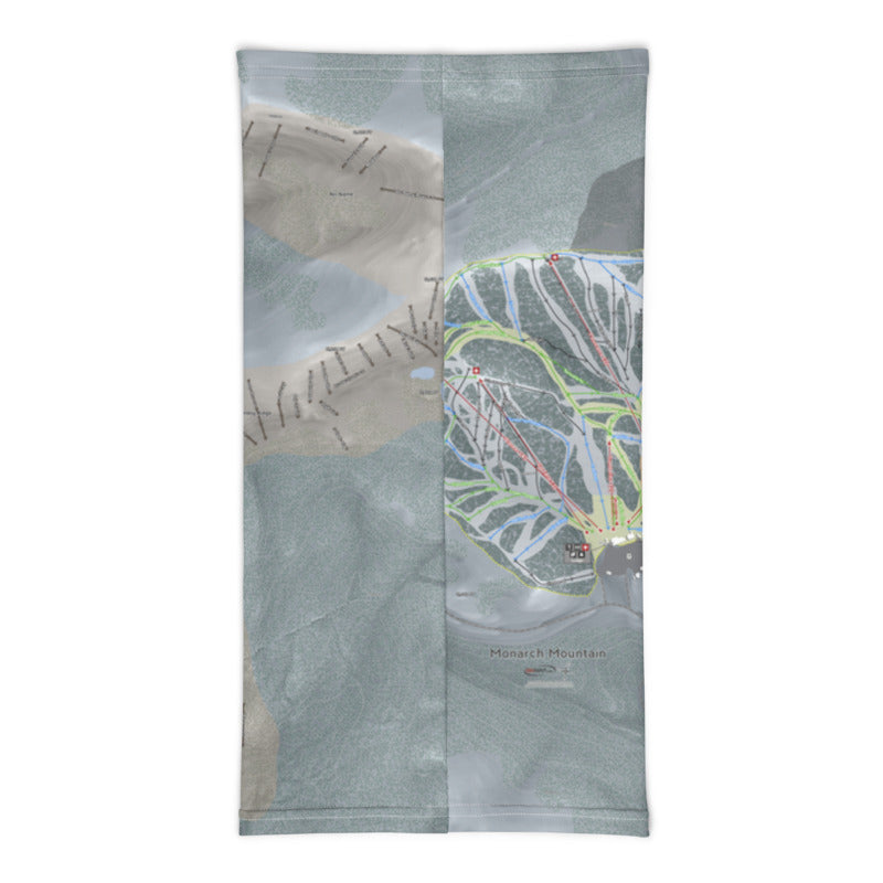 Monarch Mountain, Colorado Ski Trail Map Printed Neck Gaiter - Powderaddicts