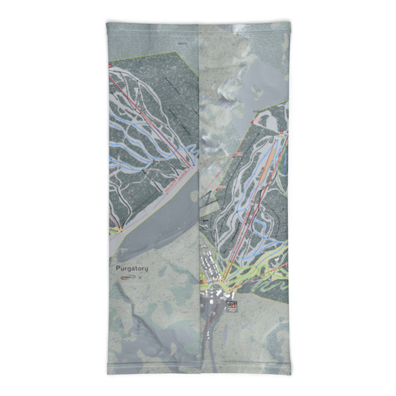 Purgatory, Colorado Ski Trail Map Printed Neck Gaiter - Powderaddicts