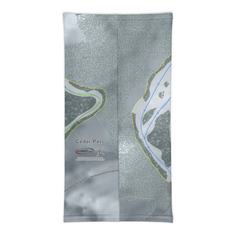 Cedar Pass, California Ski Trail Map Printed Neck Gaiter - Powderaddicts