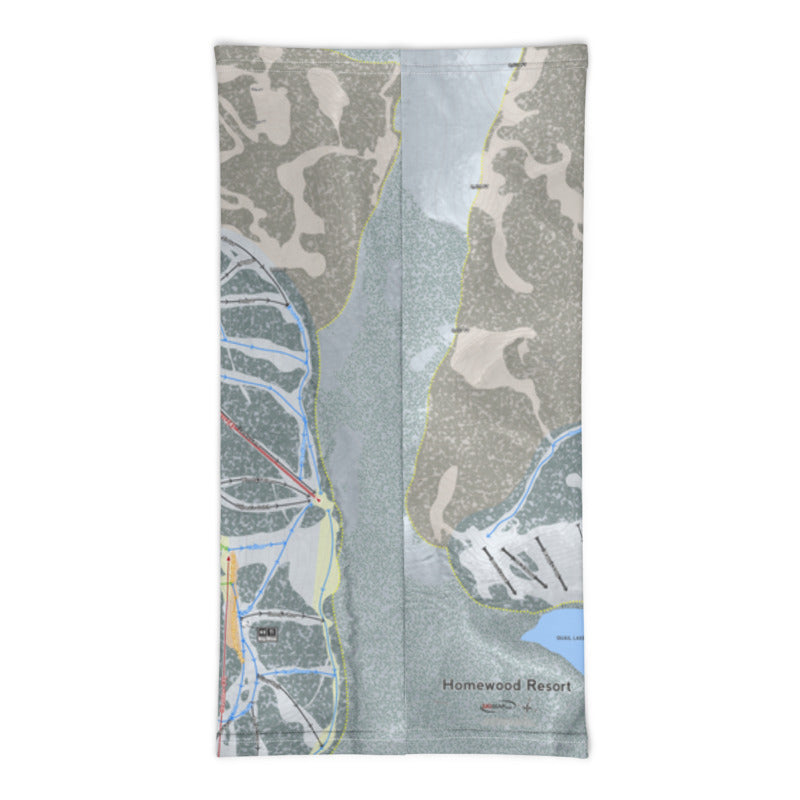 Homewood Resort, California Ski Trail Map Printed Neck Gaiter - Powderaddicts