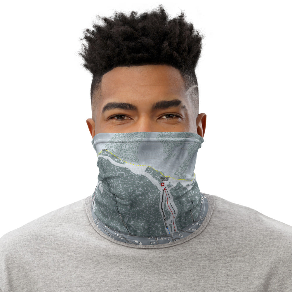 Bear Mountain & Snow Summit, California Ski Trail Map Printed Neck Gaiter - Powderaddicts
