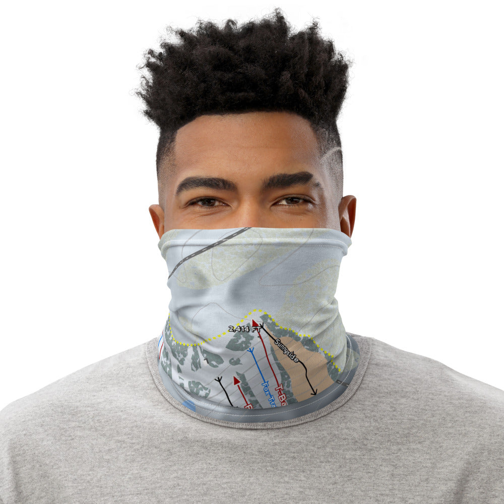 Bottineau, North Dakota Ski Trail Map Printed Neck Gaiter - Powderaddicts