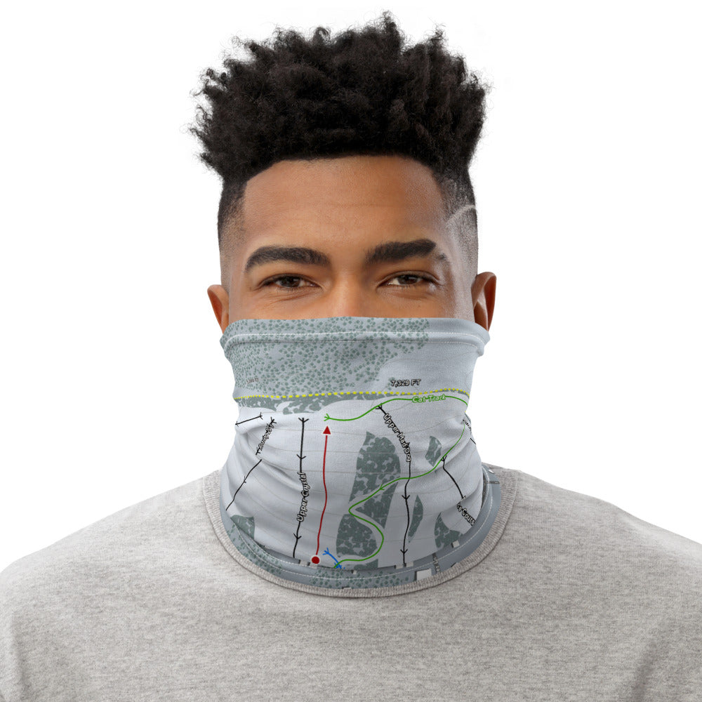 Soda Springs, California Ski Trail Map Printed Neck Gaiter - Powderaddicts