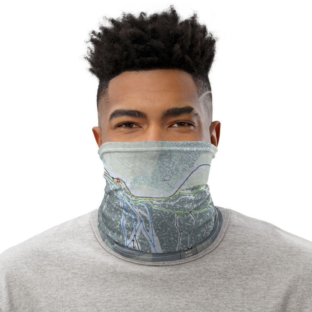 Moose Mountain, Alaska Ski Trail Map Printed Neck Gaiter - Powderaddicts