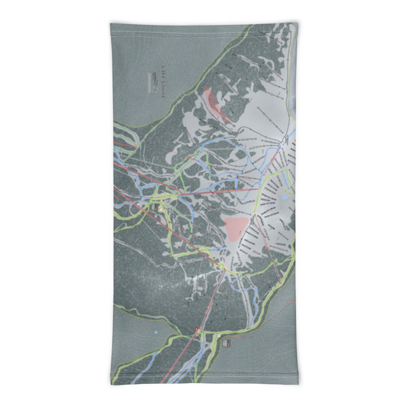 Lake Louise, Alberta Ski Trail Map Printed Neck Gaiter - Powderaddicts