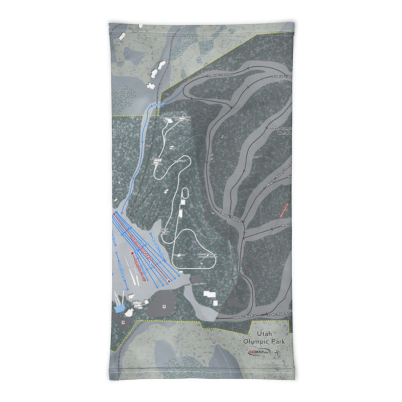 Utah Olympic Park, Utah Ski Trail Map Printed Neck Gaiter - Powderaddicts