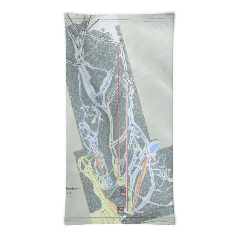 SnowBowl, Arizona Ski Trail Map Printed Neck Gaiter - Powderaddicts