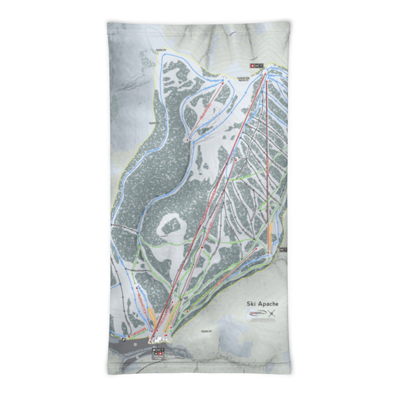 Ski Apache, New Mexico Ski Trail Map Printed Neck Gaiter - Powderaddicts