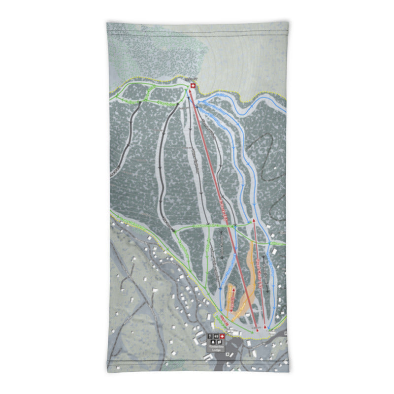 Timberline Mountain, West Virginia Ski Trail Map Printed Neck Gaiter - Powderaddicts