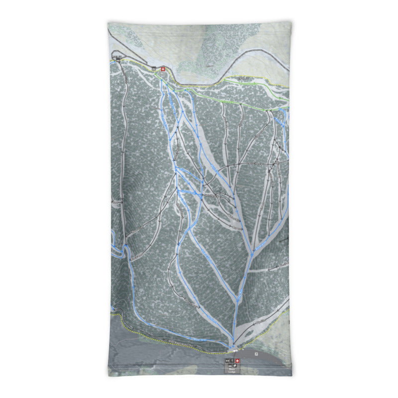 Moose Mountain, Alaska Ski Trail Map Printed Neck Gaiter - Powderaddicts