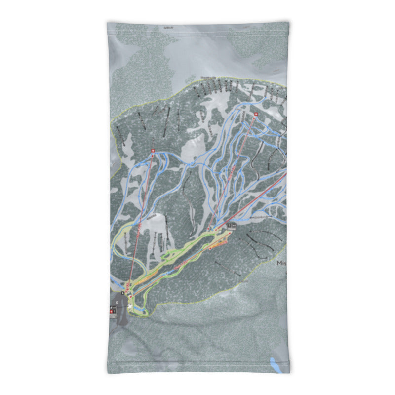 Mission Ridge, Washington Ski Trail Map Printed Neck Gaiter - Powderaddicts