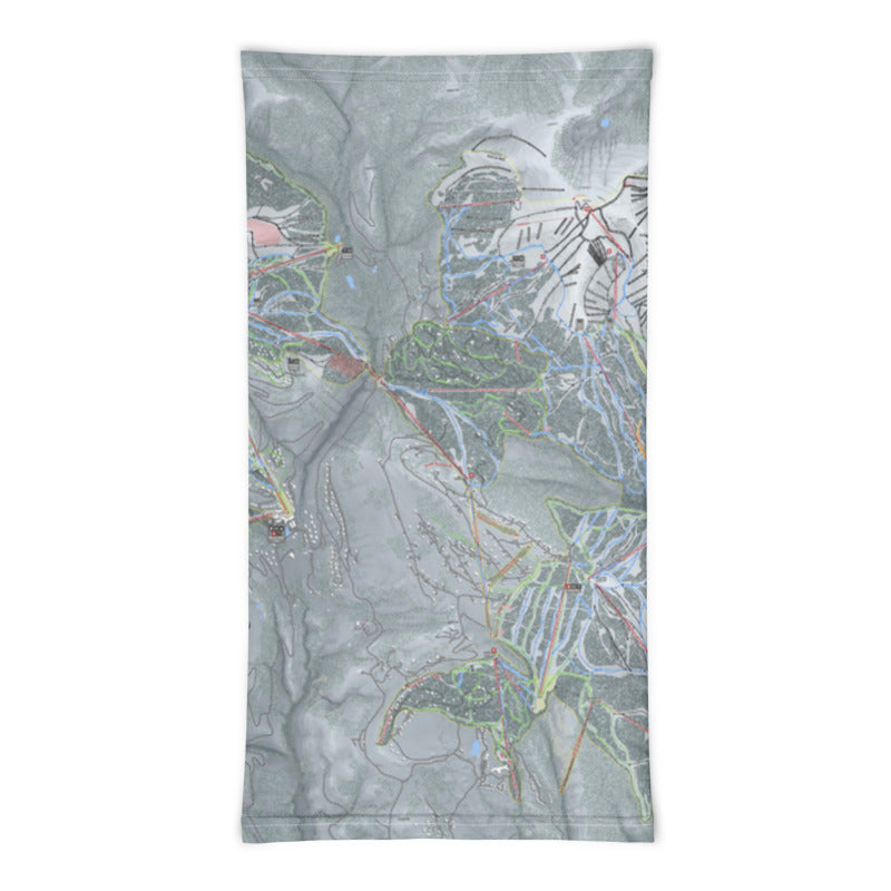 Big Sky Combo, Montana Ski Trail Map Printed Neck Gaiter - Powderaddicts