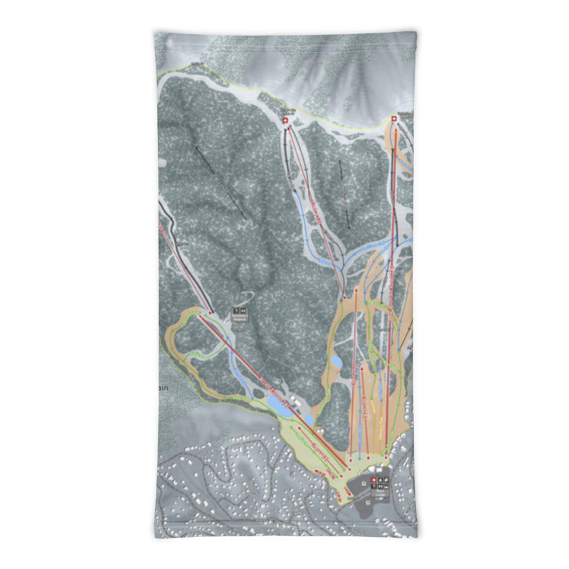 Bear Mountain & Snow Summit, California Ski Trail Map Printed Neck Gaiter - Powderaddicts