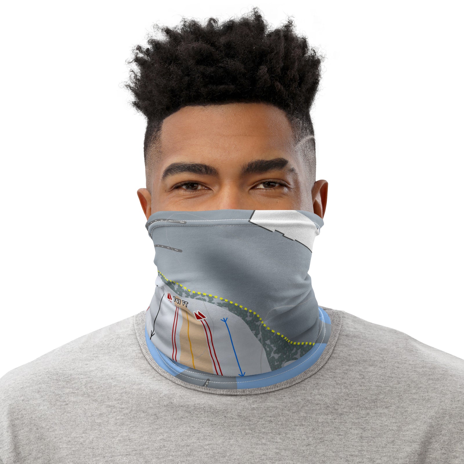 FOUR LAKES SNOW SPORTS, ILLINOIS SKI TRAIL MAP NECK GAITER