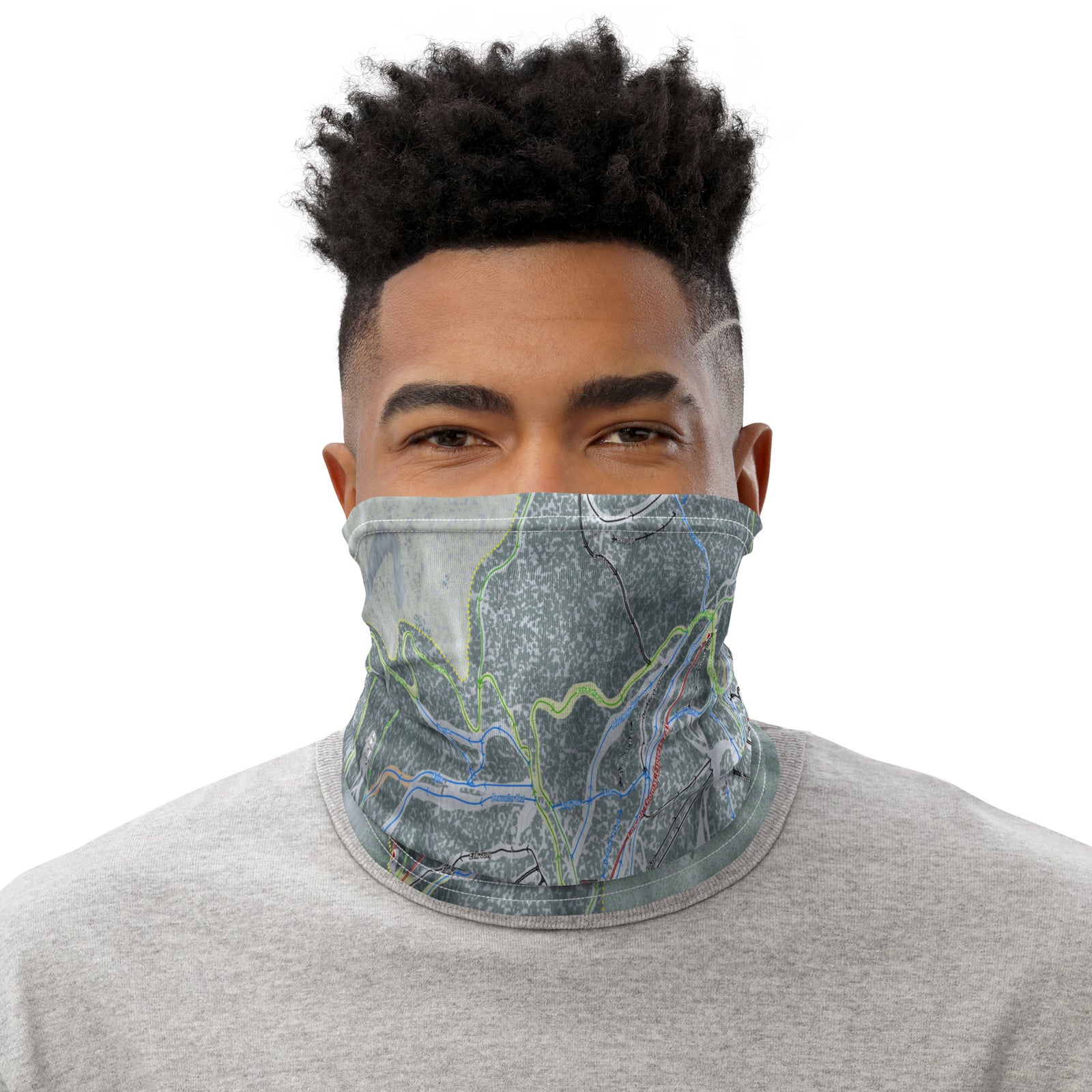 Mont Tremblant, QUEBEC SKI TRAIL MAP Neck Gaiter