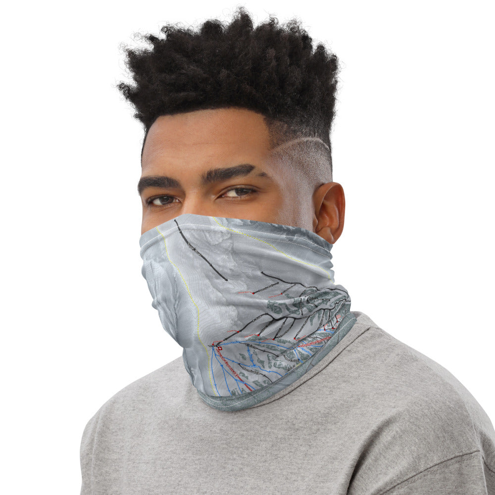 Mt. Hood Meadows, Oregon Ski Trail Map Printed Neck Gaiter - Powderaddicts