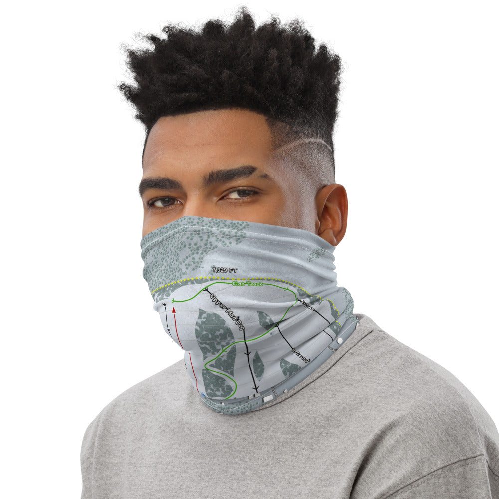 Soda Springs, California Ski Trail Map Printed Neck Gaiter - Powderaddicts