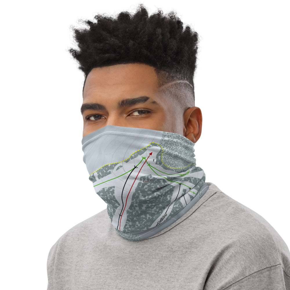 Loup Loup, Washington Ski Trail Map Printed Neck Gaiter - Powderaddicts