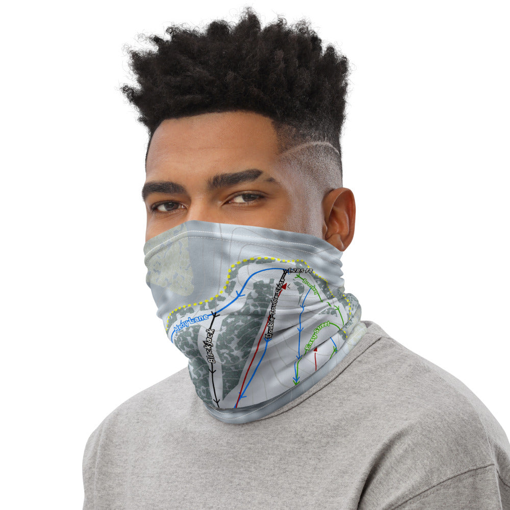 Mt Crescent , Alabama Ski Trail Map Printed Neck Gaiter - Powderaddicts