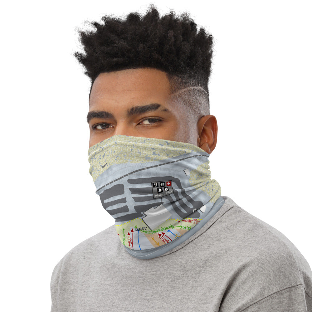 Paoli Peaks, Indiana Ski Trail Map Printed Neck Gaiter - Powderaddicts