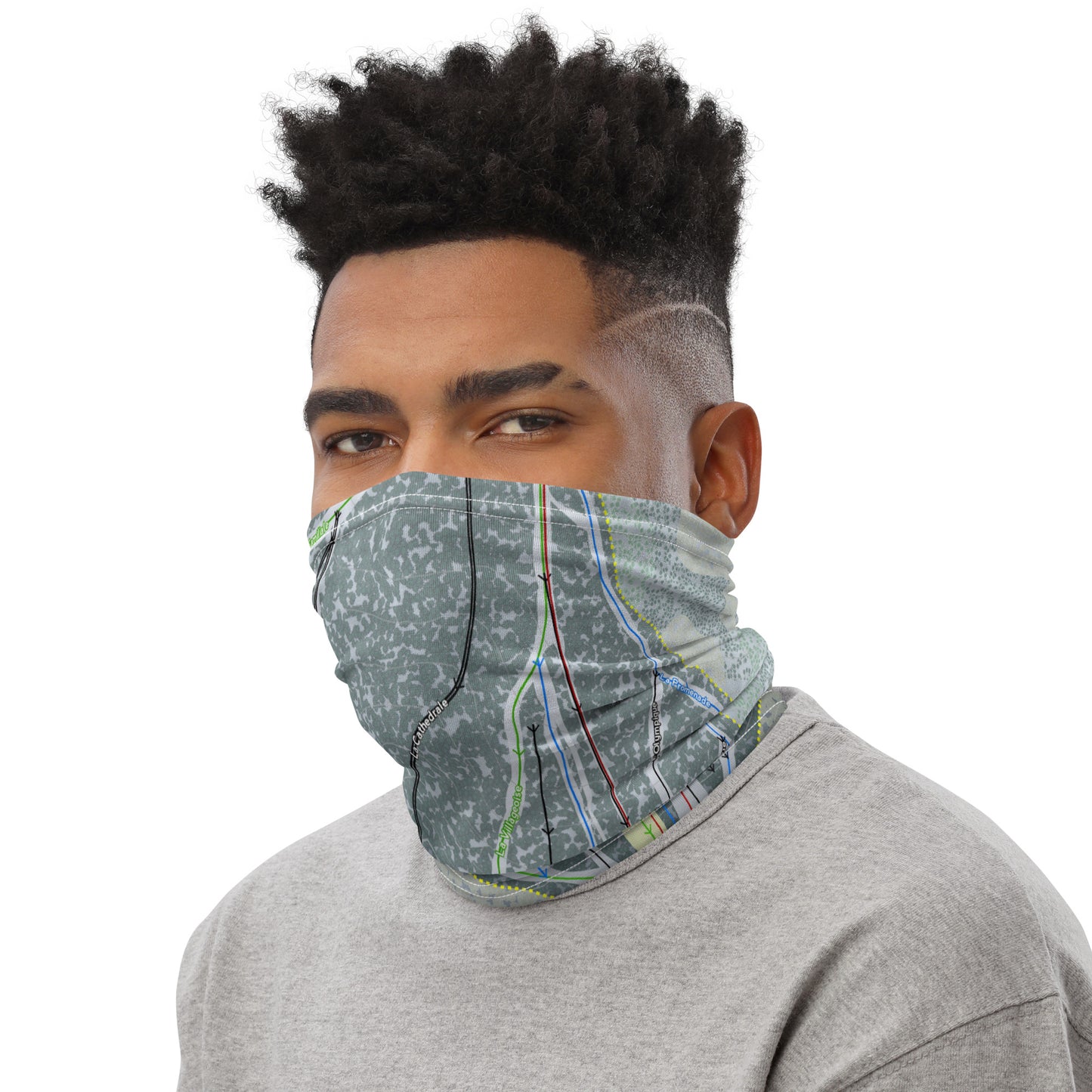 MASSIF DU SUD, QUEBEC SKI TRAIL MAP Neck Gaiter