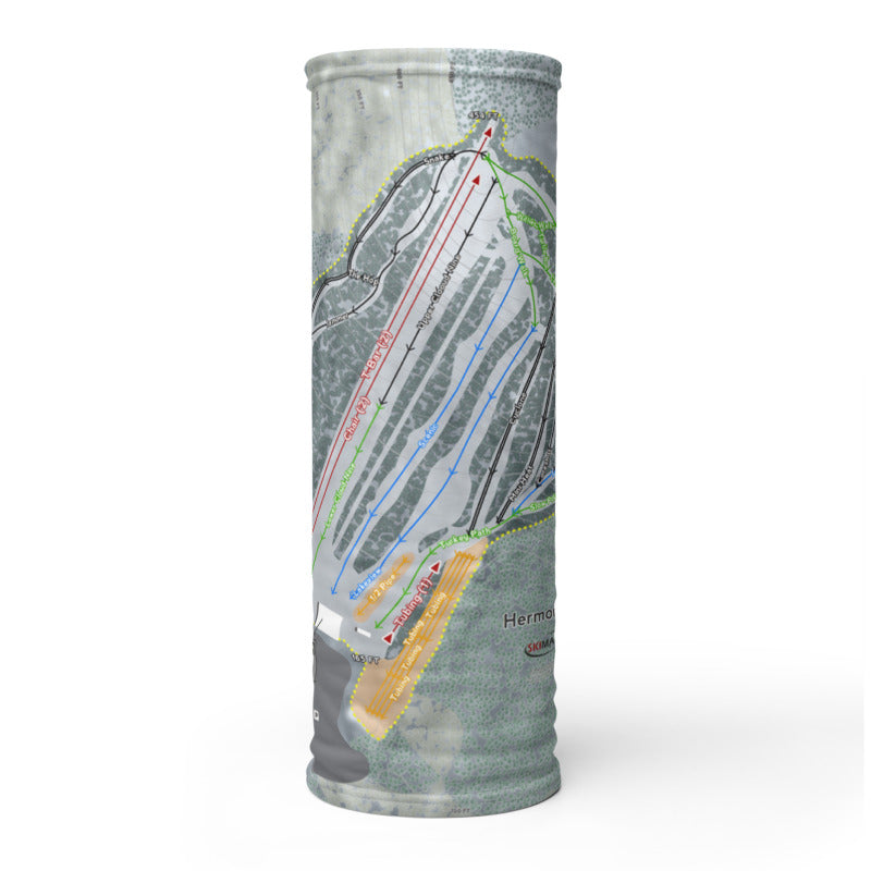 Hermon Mountain, Maine Ski Trail Map Printed Neck Gaiter - Powderaddicts