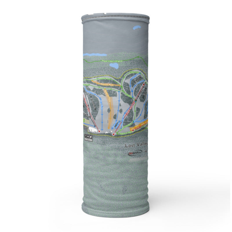 Lost Valley, Maine Ski Trail Map Printed Neck Gaiter - Powderaddicts