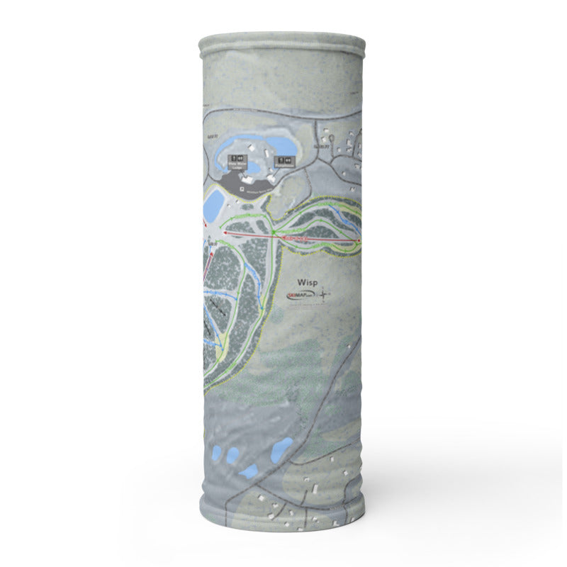 Wisp, Maryland Ski Trail Map Printed Neck Gaiter - Powderaddicts