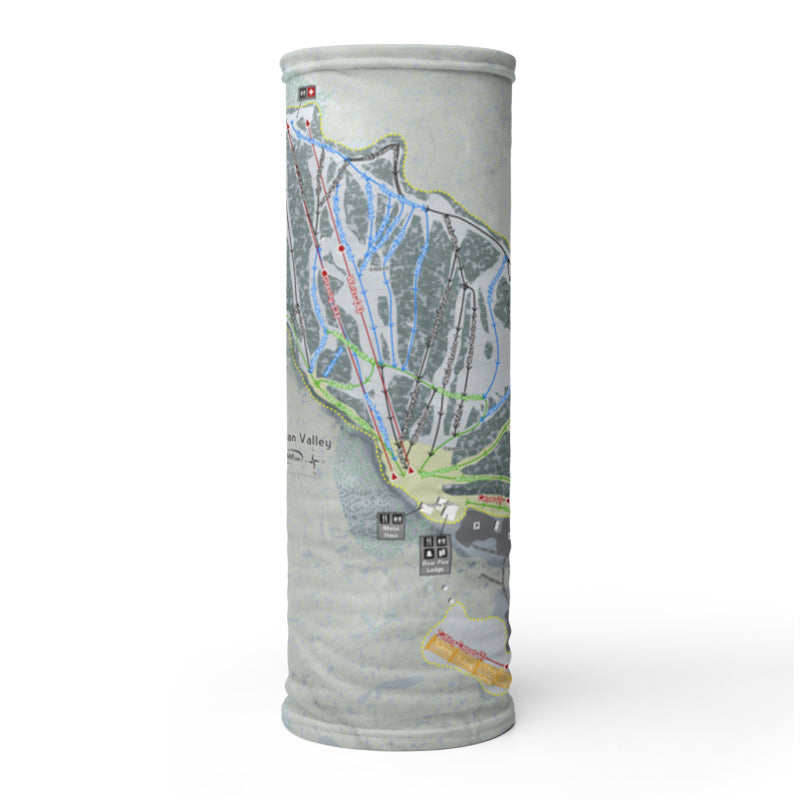 Canaan Valley, West Virginia Ski Trail Map Printed Neck Gaiter - Powderaddicts