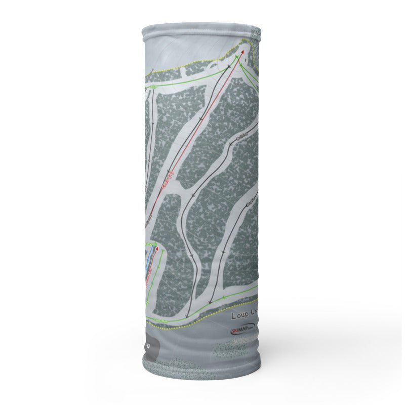 Loup Loup, Washington Ski Trail Map Printed Neck Gaiter - Powderaddicts