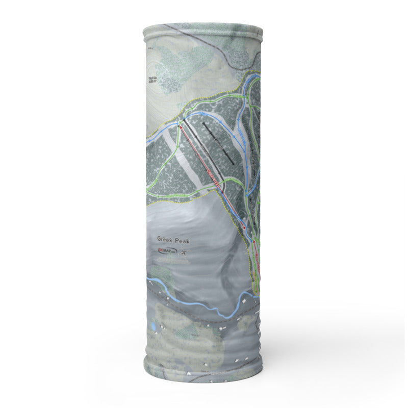 Greek Peak, New York Ski Trail Map Printed Neck Gaiter - Powderaddicts