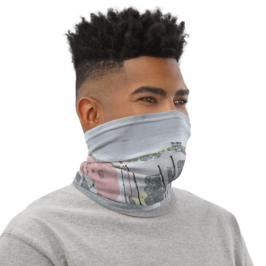 Kirkwood, California Ski Trail Map Printed Neck Gaiter - Powderaddicts
