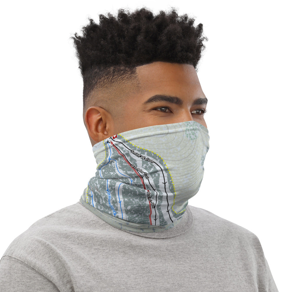 Wachusett, Massachusetts Ski Trail Map Printed Neck Gaiter - Powderaddicts