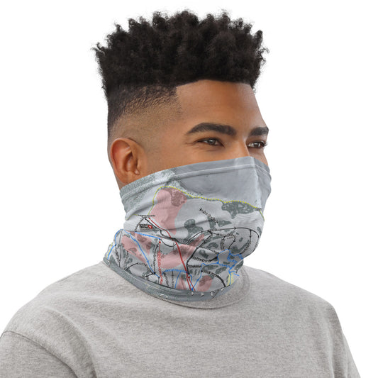 Jackson Hole, Wyoming Ski Trail Map Printed Neck Gaiter - Powderaddicts