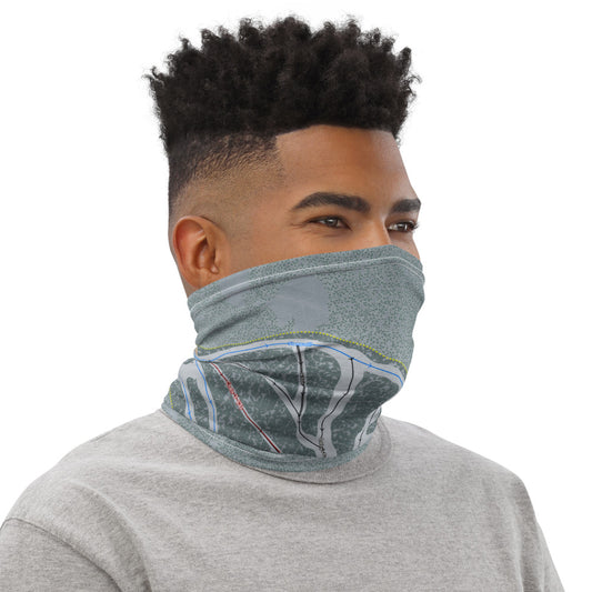 Dodge Ridge, California Ski Trail Map Printed Neck Gaiter - Powderaddicts