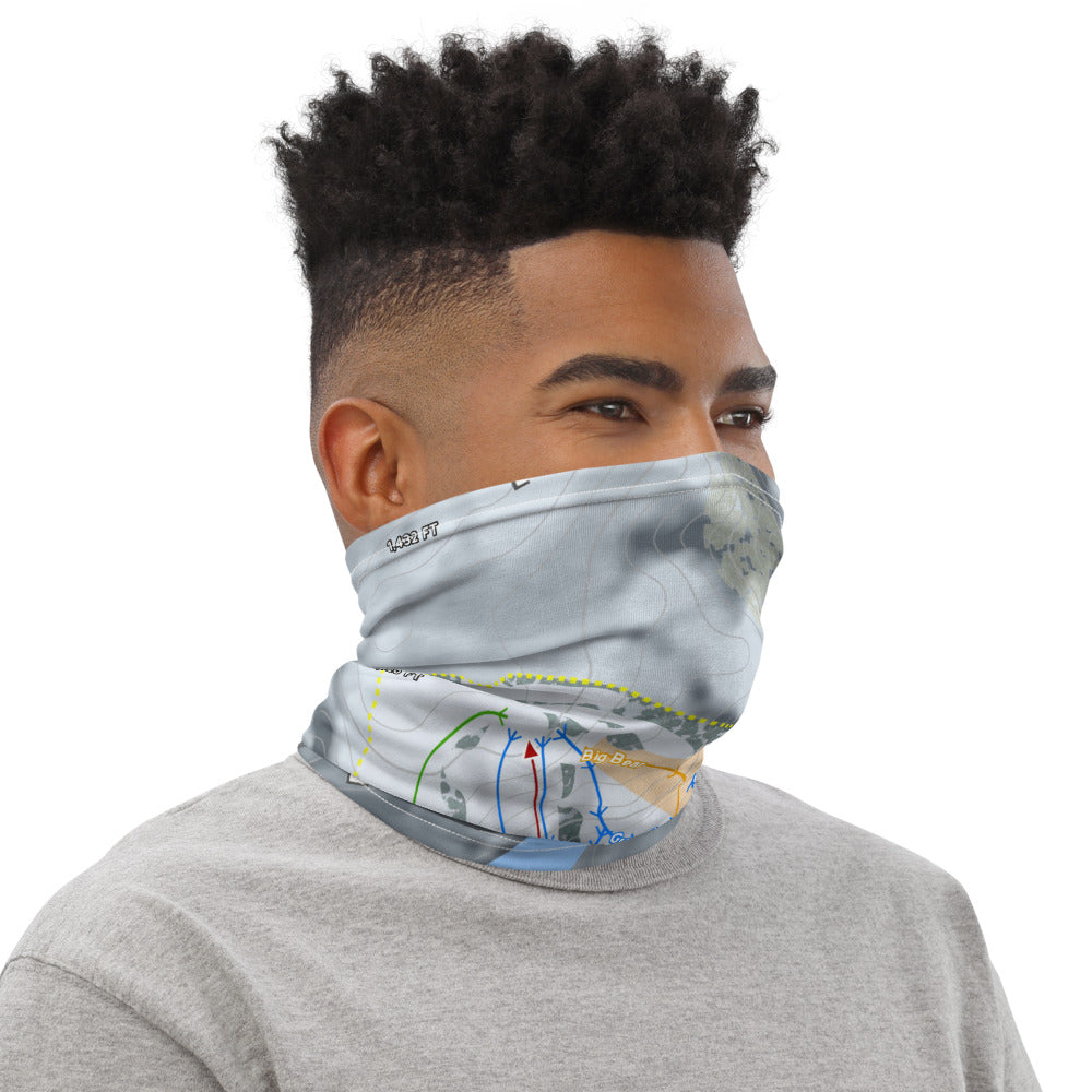 Thrill Hills, North Dakota Ski Trail Map Printed Neck Gaiter - Powderaddicts