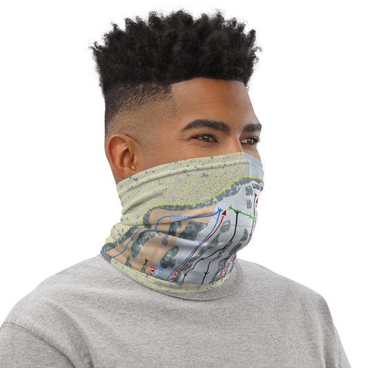 Tyrol Basin, Wisconsin Ski Trail Map Printed Neck Gaiter - Powderaddicts
