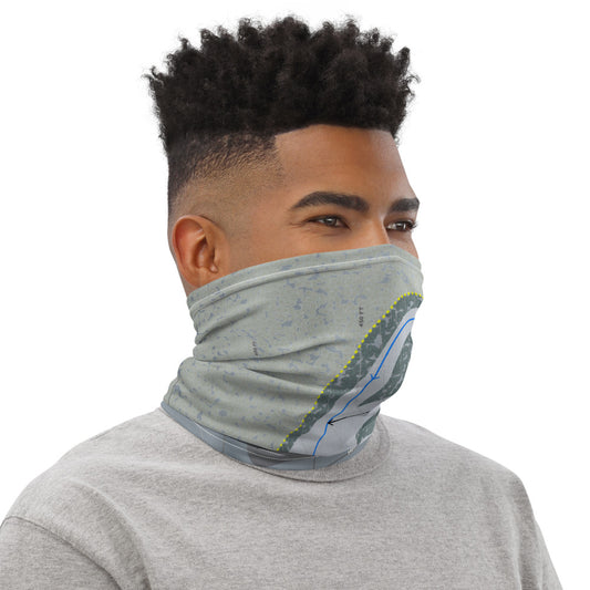 Ski Ward, Massachusetts Ski Trail Map Printed Neck Gaiter - Powderaddicts