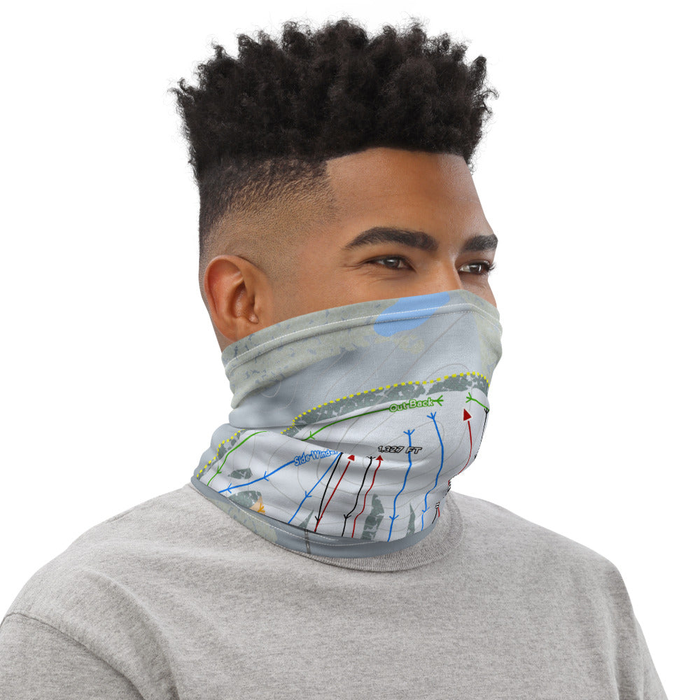 Powder Ridge, Connecticut Ski Trail Map Printed Neck Gaiter - Powderaddicts
