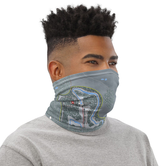 Mt Eyak, Alaska Ski Trail Map Printed Neck Gaiter - Powderaddicts