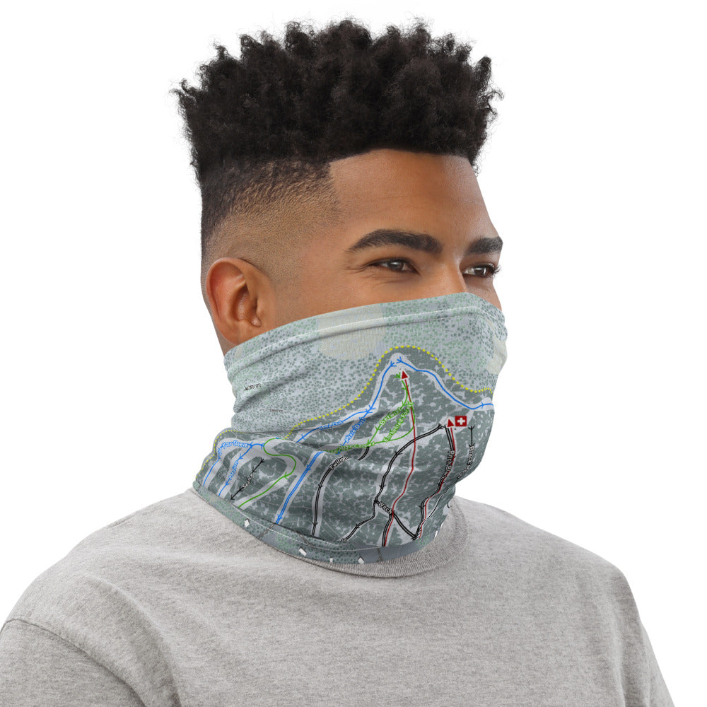 Magic Mountain, Idaho Ski Trail Map Printed Neck Gaiter - Powderaddicts